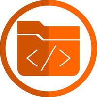 Coding Glyph Orange Circle Icon vector