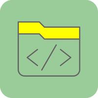 Coding Filled Yellow Icon vector