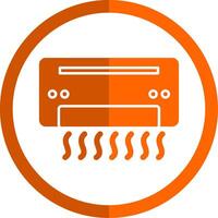 Air Conditioner Glyph Orange Circle Icon vector