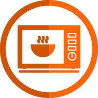 Microwave Glyph Orange Circle Icon vector