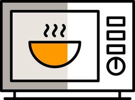 Microwave Filled Half Cut Icon vector