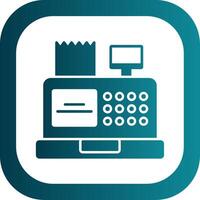 Cash Register Glyph Gradient Round Corner Icon vector