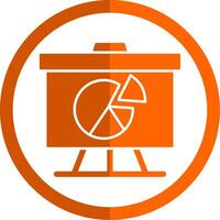 Analytics Glyph Orange Circle Icon vector