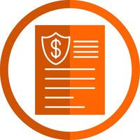 Insurance Glyph Orange Circle Icon vector