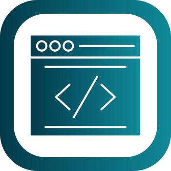 Coding Glyph Gradient Round Corner Icon vector