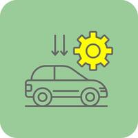 Car Settting Filled Yellow Icon vector