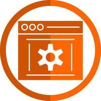 Optimization Glyph Orange Circle Icon vector