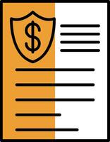 Insurance Filled Half Cut Icon vector