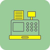 Cash Register Filled Yellow Icon vector
