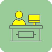 Cashier Filled Yellow Icon vector