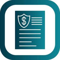 Insurance Glyph Gradient Round Corner Icon vector