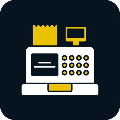 Cash Register Glyph Two Color Icon