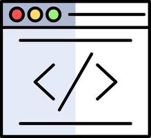 codificación lleno medio cortar icono vector