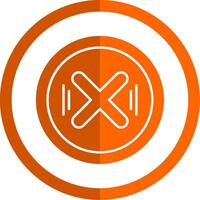 Cancel Glyph Orange Circle Icon vector