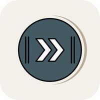 Fast Forward Line Filled White Shadow Icon vector