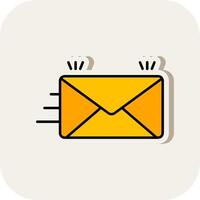 Envelope Line Filled White Shadow Icon vector