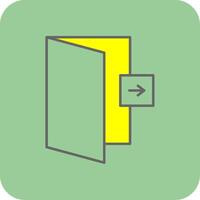 Logout Filled Yellow Icon vector