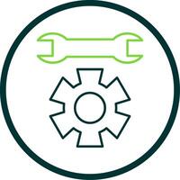 Technical Support Line Circle Icon vector