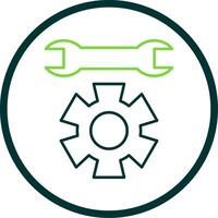 Technical Support Line Circle Icon vector