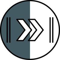 Fast Forward Filled Half Cut Icon vector