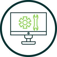 Technical Support Line Circle Icon vector