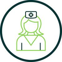 Nurse Line Circle Icon vector