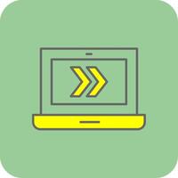 Fast Forward Filled Yellow Icon vector