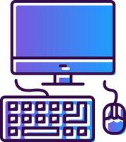 Computing Gradient Filled Icon vector