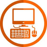 Computing Glyph Orange Circle Icon vector