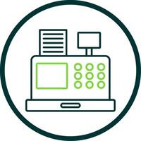 Cash Register Line Circle Icon vector