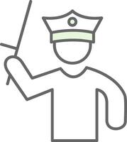 Policeman Holding Stick Fillay Icon vector