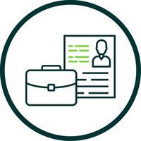 Suitcase Line Circle Icon vector