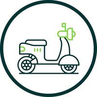 Scootie Line Circle Icon vector