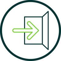 Sign In Line Circle Icon vector