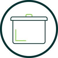 Pot Line Circle Icon vector