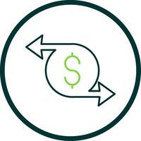 Money Transfer Line Circle Icon vector