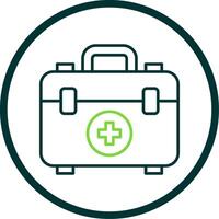 First Aid Box Line Circle Icon vector