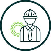 Engineer Line Circle Icon vector