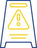 Hazard Sign Line Two Color Icon vector