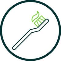 Toothbrush Line Circle Icon vector