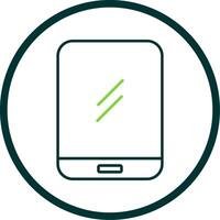 Tablet Line Circle Icon vector