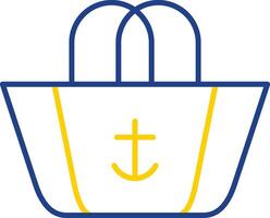 Beach Bag Line Two Color Icon vector