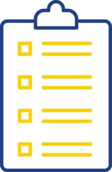línea de lista de verificación icono de dos colores vector