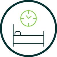 Bed Time Line Circle Icon vector