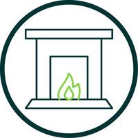 Fireplace Line Circle Icon vector