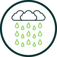 Heavy Rain Line Circle Icon vector