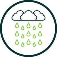 Heavy Rain Line Circle Icon vector