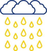 Heavy Rain Line Two Color Icon vector