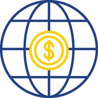 International Business Line Two Color Icon vector