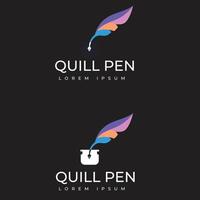 Feather Quill Brand Design Template vector